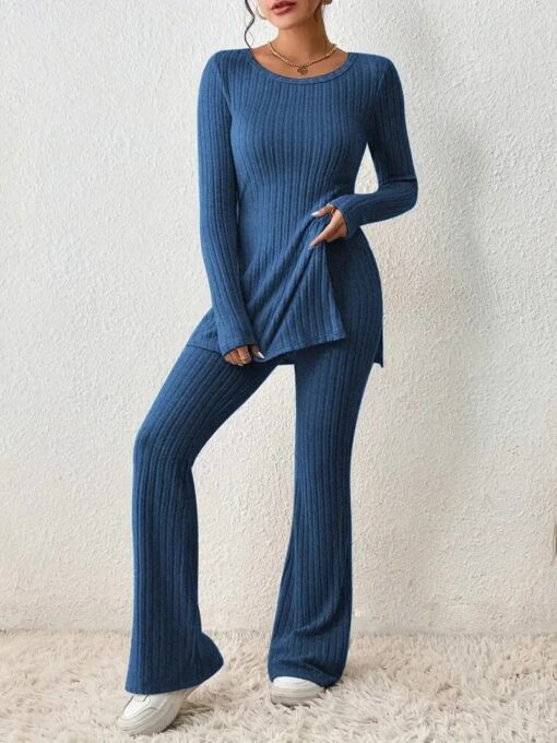 Polyester Women's Clothing Solid Color Casual Slim New Fashion Women Elegant Outfit - Image 8