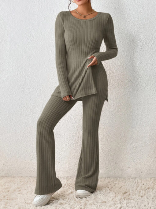 Polyester Women's Clothing Solid Color Casual Slim New Fashion Women Elegant Outfit - Image 6