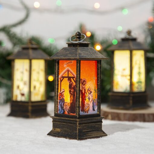 Party Decoration Portable Oil Lamp Santa Claus LED Night Lights Battery Powered Indoor Outdoor Hanging Lanterns Festive Party Decoration - Image 6