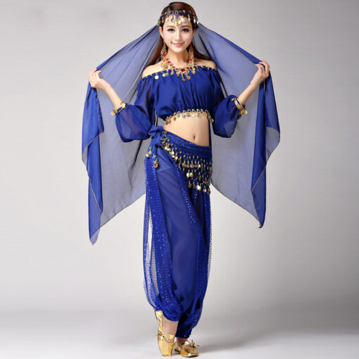 Dance Belly Dance Indian Dance Clothes Long-Sleeved Xinjiang Dance Festival Performance Costume Stage Pants Suit - Image 5