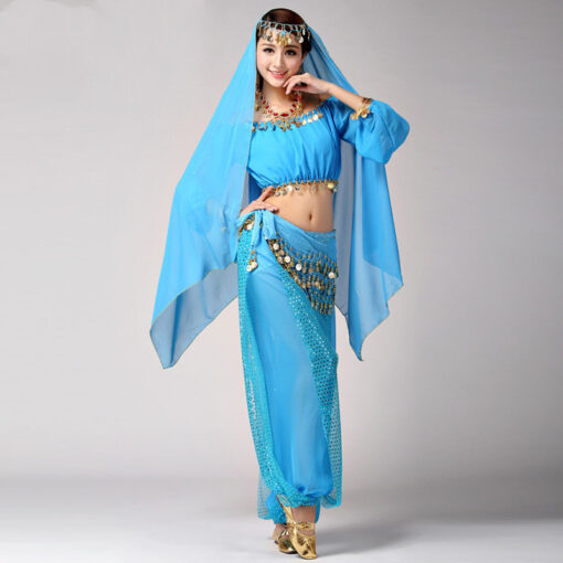 Dance Belly Dance Indian Dance Clothes Long-Sleeved Xinjiang Dance Festival Performance Costume Stage Pants Suit - Image 3