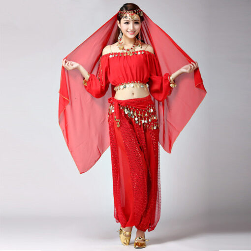 Dance Belly Dance Indian Dance Clothes Long-Sleeved Xinjiang Dance Festival Performance Costume Stage Pants Suit - Image 6