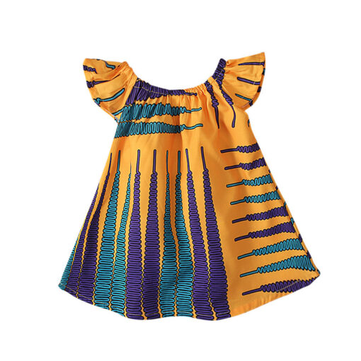 Summer Girls African Bohemian Style Flounced Sleeve Baby Shirt Top Children's Clothing - Image 3