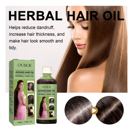 Herbal Dense Hair Oil Solid Anti-drop Strong Scalp Repair Soft And Smooth - Image 6