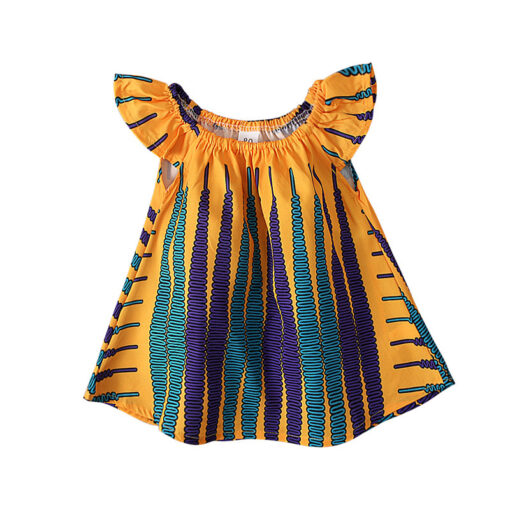 Summer Girls African Bohemian Style Flounced Sleeve Baby Shirt Top Children's Clothing - Image 7