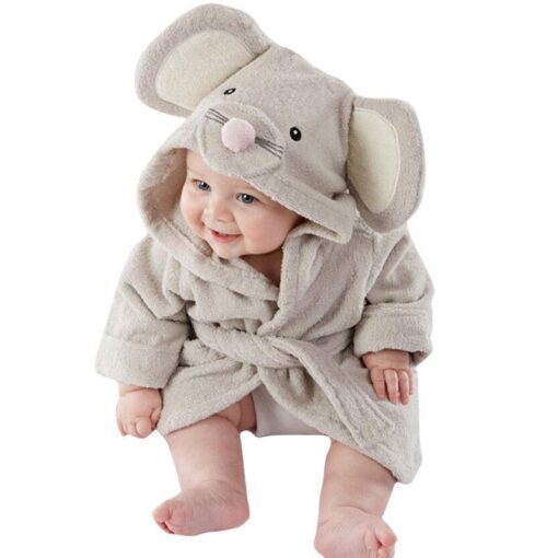 Infant Fashion Simple Cartoon Animal Bathrobe - Image 4