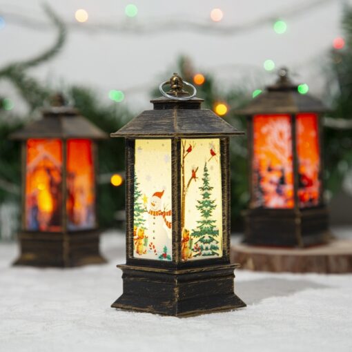 Party Decoration Portable Oil Lamp Santa Claus LED Night Lights Battery Powered Indoor Outdoor Hanging Lanterns Festive Party Decoration - Image 4