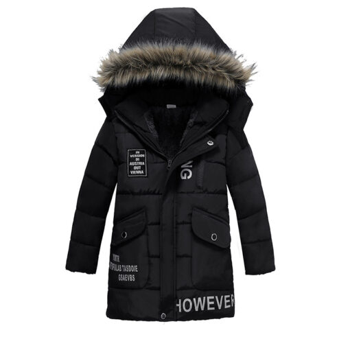 Winter Children's Trendy Cotton-padded Jacket Mid-length Letter Cotton-padded Coat - Image 2