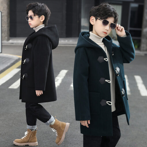 Boy Thickened Woolen Coat - Image 5