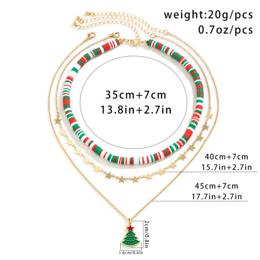 Beaded Women's Necklace Christmas Snowman Gift Imitation Crystal Ornament - Image 3