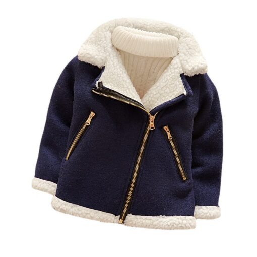 Children's Thickened Fleece Wool Top Lamb Wool Coat - Image 4