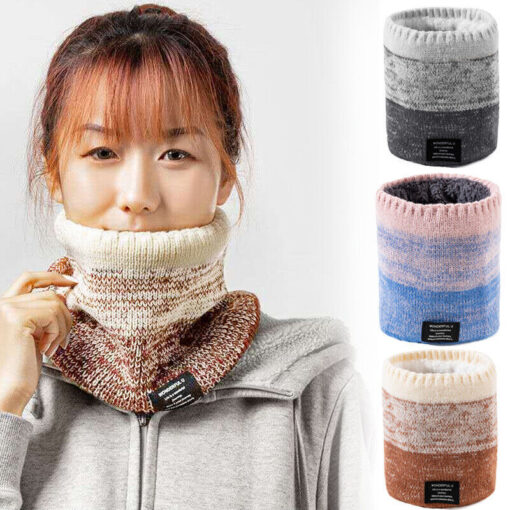 Thermal Fleece Snood Neck Warmer Scarf Warm Winter Ski For Men Women