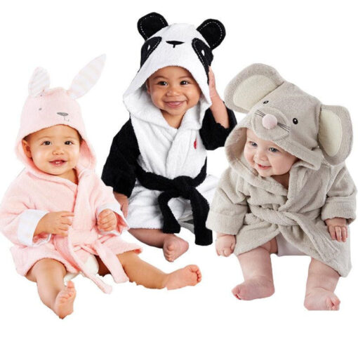 Infant Fashion Simple Cartoon Animal Bathrobe - Image 2