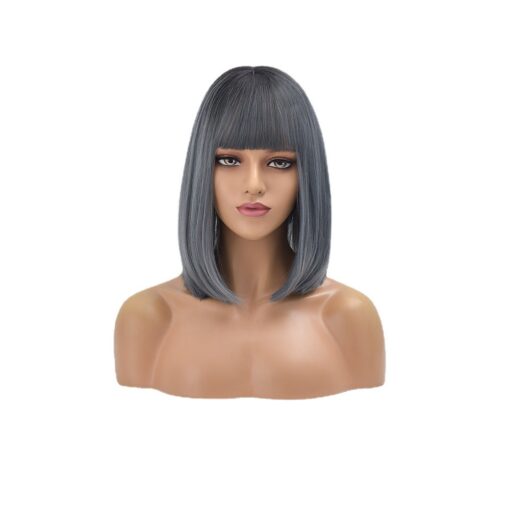 Women's Short Straight Hair Bangs Chemical Fiber Wig Head Cover - Image 3