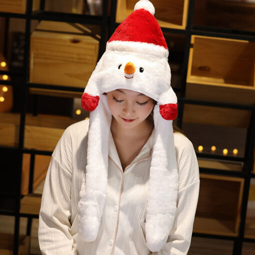 Novel Movable Christmas Hat Winter Cute Santa Claus Snowman Elk Hat - Image 6