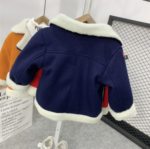 Children's Thickened Fleece Wool Top Lamb Wool Coat - Image 3