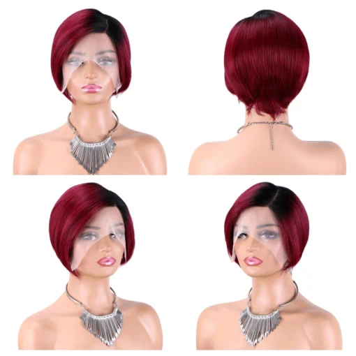 Wholesale Short Curly  Pixie Cut  Lace Wigs,13x4x1 Lace Front Side T Part Lace Pixie Cut Human Hair Wigs For Black Woman, - Image 5