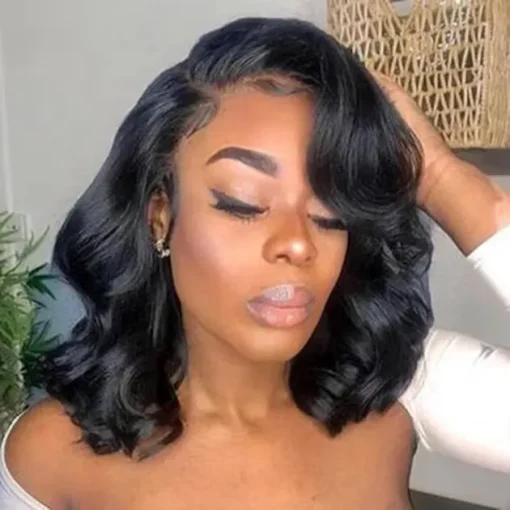 Funmi Super Double Drawn Lace Wig,Raw Virgin Lace Front Loose Wave Curly Bob Wigs,Cheap HD Human Hair Wigs Chinese Hair Vendor - Image 3