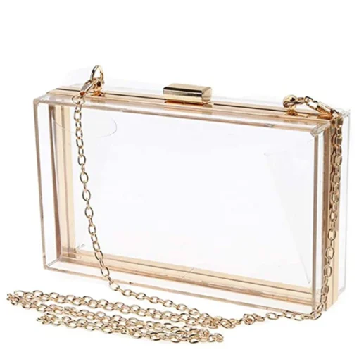 Acrylic Women Hand Bag Small Square Summer Dinner Evening Bag Manufacturer Chain Transparent Sling Bag For Ladies - Image 6