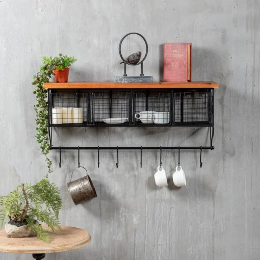 Wall Shelving Drawer Storage Shelving One-Line Grid Storage Wall Hanging Kitchen Organizing Shelving - Image 6