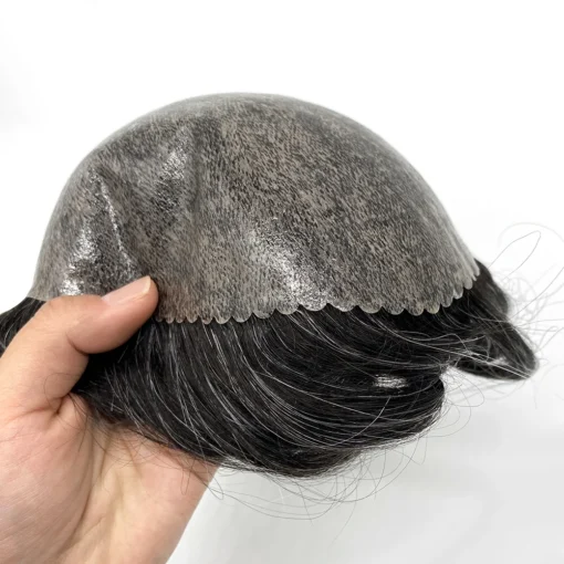 Wholesale Men Toupee Hair Pieces Lace Thin PU Replacement Human Hair Toupee For Man Human Hair - Image 4