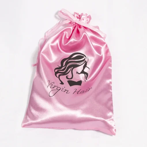 custom satin hair weave bundle bag for Silk Satin hair extensions wig Bag silk packaging bags - Image 3