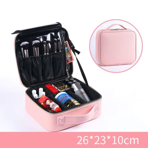 Hot Artist Carrying Case Waterproof Oxford Storage Travel Brush Organizer OEM Make Up Case Makeup Cosmetic Bag With Hard Divider - Image 4