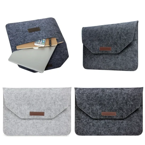 Wholesale envelop style woolen laptop sleeve case bag for Macbook 13 14 15 16 inches