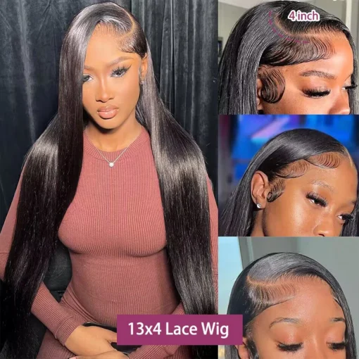 Silky Straight 13X6 Lace Front Wig Vendors 13X4 Lace Frontal Wig Virgin Human Hair Full Lace Human Hair Wig For Black Women - Image 3