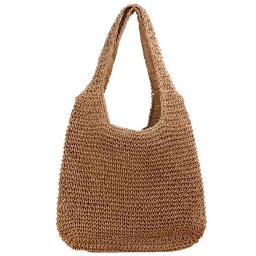 Moroccan Women Handbag Handmade Woven Shoulder Bag Large Capacity Vacation Beach Tote Bag Ladies Straw Bag - Image 6