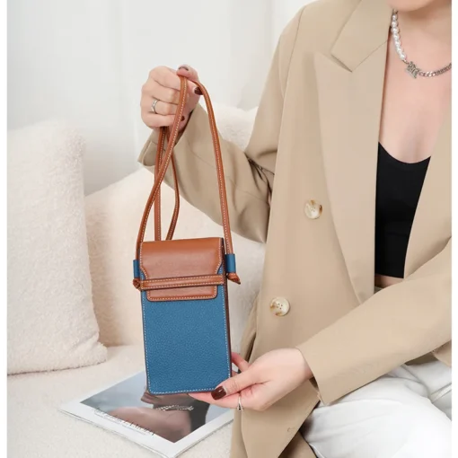 Top grain leather side bags for girls shoulder mini women messenger bags genuine leather phone crossbody bag - Image 3