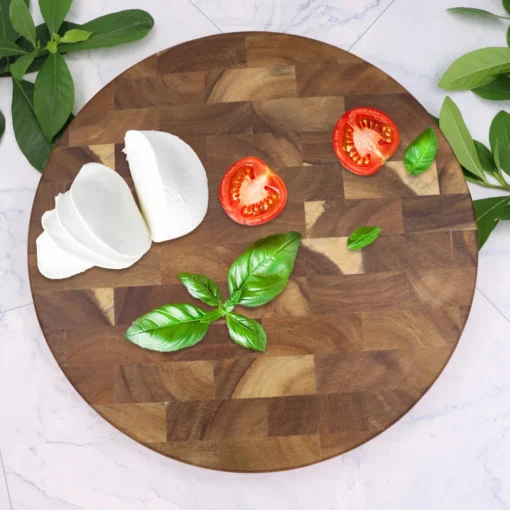 Round Acacia Wood Cutting Board Wooden Chopping Blocks End-grain Serving Boards Wooden Board for The Kitchen - Image 3