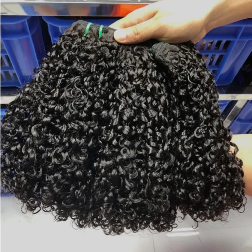 High End 12A Grade Fumi Hair Super Double Drawn Virgin Cuticle Aligned Brazilian Hair Bundles Funmi Pixie Curl Natural Color - Image 6