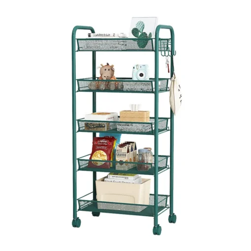 Multi-layer Storage Cart Rolling Wheels Kitchen Storage Organizer Household Rack Food Truck with Full Kitchen - Image 6