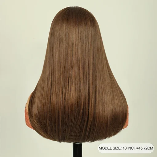 FH wholesale price hair style straight heat resistant synthetic women hair wig with bang - Image 2