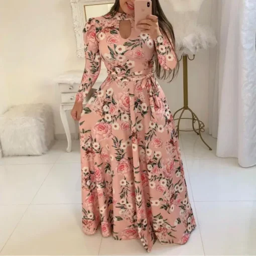 Women Casual African Kitenge Dress Designs Floral Printed Maxi Dress Ladies Holiday Party Long Dress Plus Size Sundress - Image 2