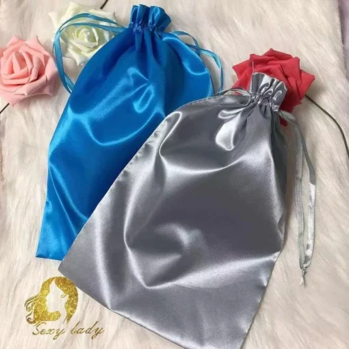 custom satin hair weave bundle bag for Silk Satin hair extensions wig Bag silk packaging bags - Image 4