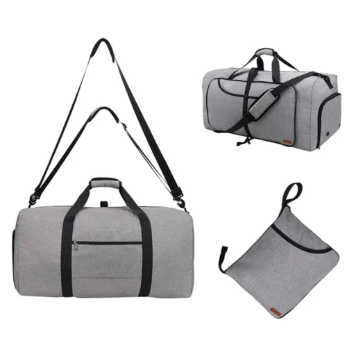 Multifunctional Portable Foldable Sports Travel Bag Waterproof Gym Overnight Duffel Bag With Shoe Compartment