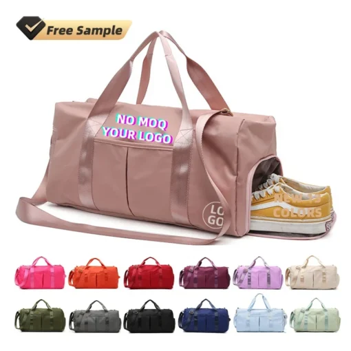 13 Color Custom Dry Wet Sport Duffel Holdall Training Yoga Travel Overnight Weekend Shoulder Tote Gym Bag with Shoes Compartment - Image 6