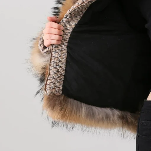 Plus Size real fur coat women winter fashion warm short jacket real raccoon fur coat - Image 5