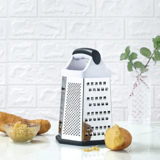 Stainless Steel Grater 6-Sides Non-Slip Base Kitchen Cheese Grater for Kitchen - Image 6