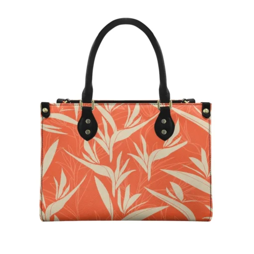 Popular Fashion Bird Flower Ladies Pu Twill Handbag Custom Printing On Demand Exquisite Waterproof Ladies Handbag Shopping Bag - Image 6