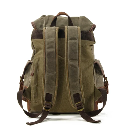 9508 Large Capacity Leather Canvas Backpacks For Men School Bags Vintage Waterproof Daypack High Quality Laptop Backpack Bag