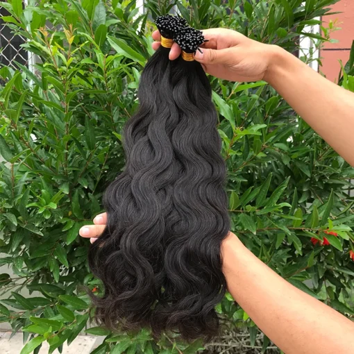 100% Remy Hair Natural Wavy Raw Indian I Tip Micro Link Hair Extension for Black Women with Natural Wave Style - Image 5