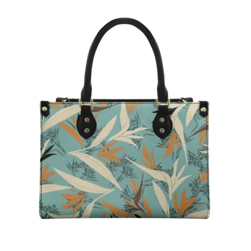 Popular Fashion Bird Flower Ladies Pu Twill Handbag Custom Printing On Demand Exquisite Waterproof Ladies Handbag Shopping Bag - Image 2