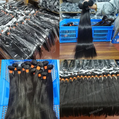 Wholesale 100% Mink Virgin Brazilian Hair Bundles,Raw Indian Virgin Cuticle Aligned Hair,Human Weave Bundle Virgin Hair Vendor - Image 2