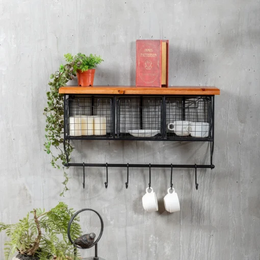 Wall Shelving Drawer Storage Shelving One-Line Grid Storage Wall Hanging Kitchen Organizing Shelving - Image 4