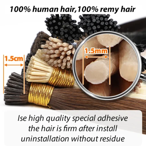 Wholesale i-tip hair extensions vendors double drawn i  tip hair remy cuticle aligned virgin keratin itip human hair extensions