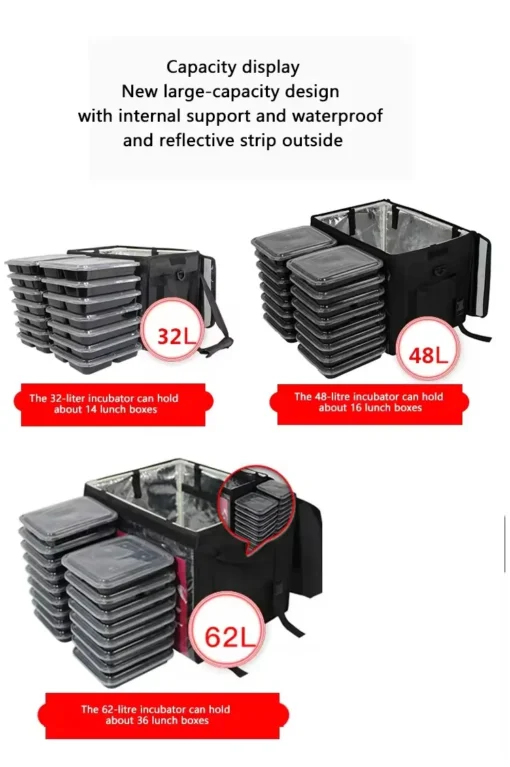 Wholesale large capacity thermal fast food insulated backpack hot pizza lunch takeaway cooler food delivery bag for bike - Image 5