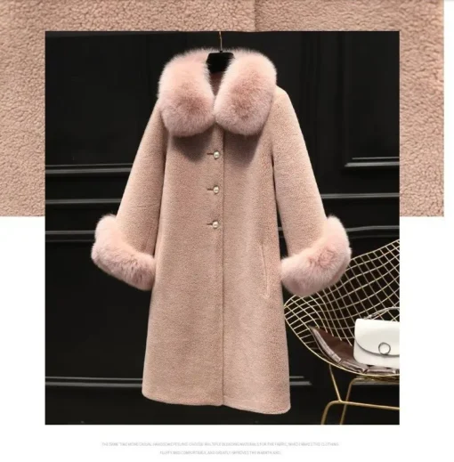 Women's Coats 2024 High Quality Midi Length Loose Women's Clothing Winter Coat Elegant Thick Fashion Fur Coat Women - Image 4